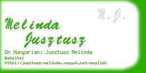 melinda jusztusz business card